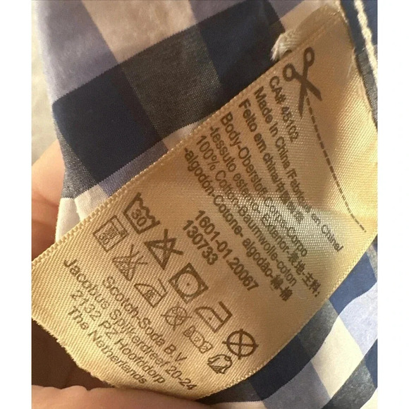 Scotch & Soda Vacanza Long Sleeve Button Down Mens Sz Xxl Casual Preppy Gingham - Picture 7 of 7